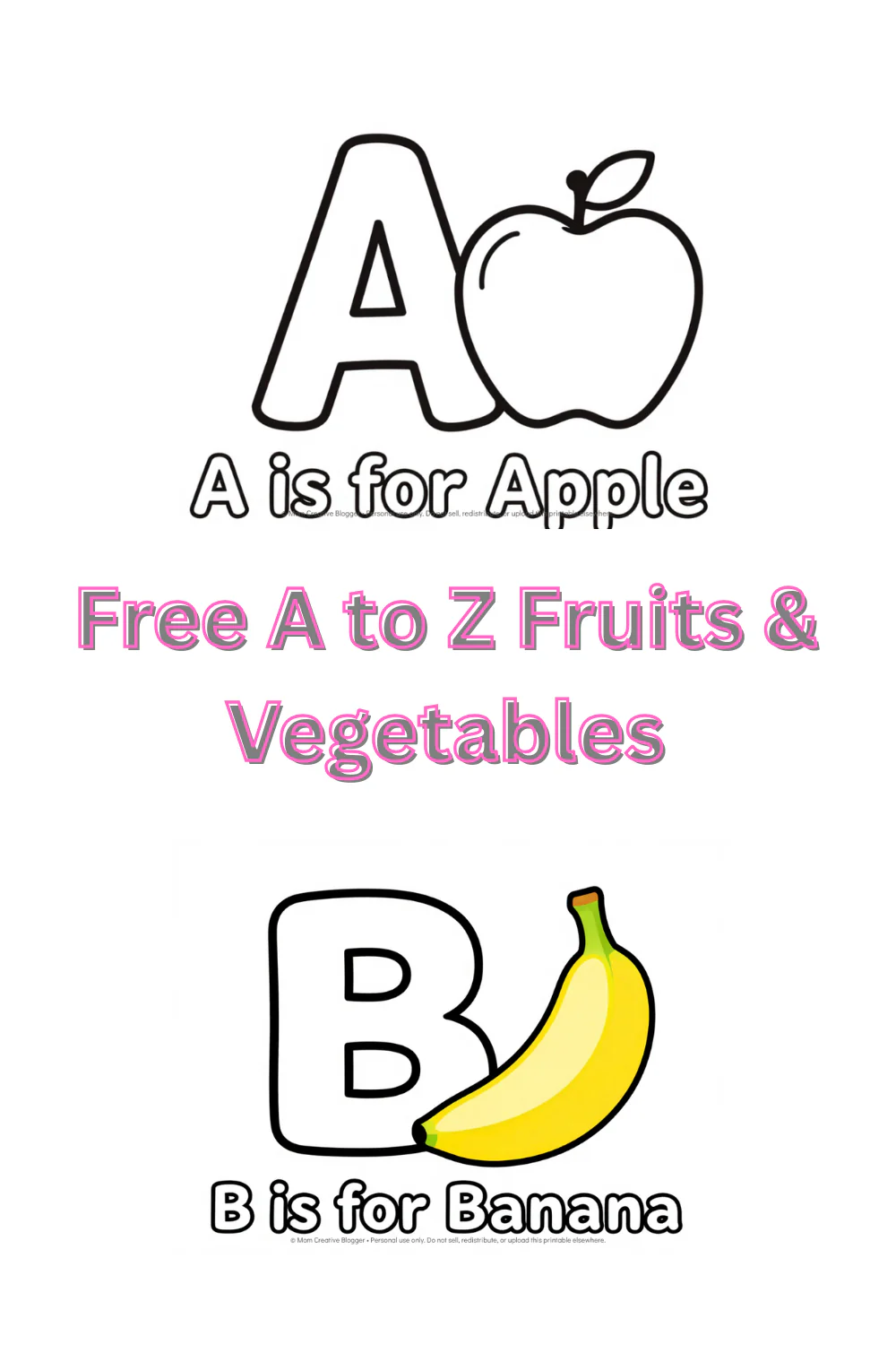 Free A to Z Alphabet Printable for Kids